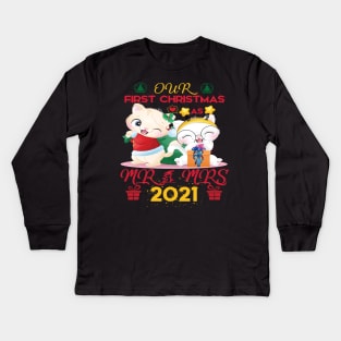 Our first christmas as Mr. and Mrs Kids Long Sleeve T-Shirt